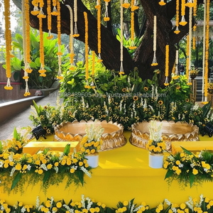 Guirnaldas de Caléndula Artificial para Decoración de Bodas, Haldi, Mehndi, Sangeet, Fondo Colgante, Decoración Festiva, Corona, Decoración del Hogar - Product Image 1