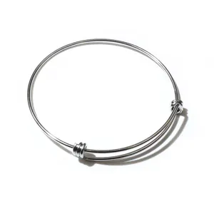 2 uds. Brazalete de círculo redondo ajustable de acero inoxidable 316, accesorios para hacer joyas DIY