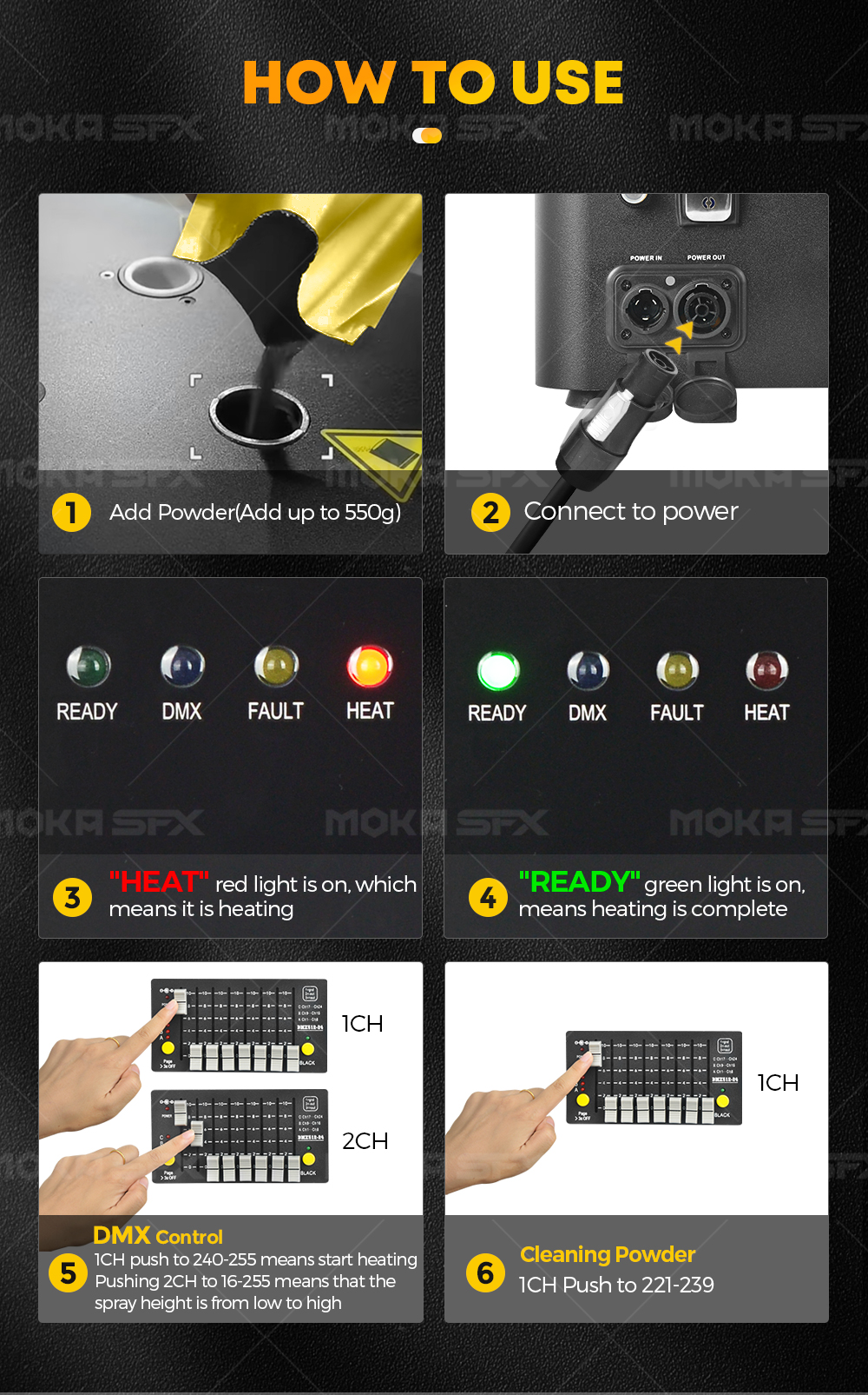 MOKAページ MOKA SFX MK-E23 - Waterproof 10m Super Hight Cold Spark Machine