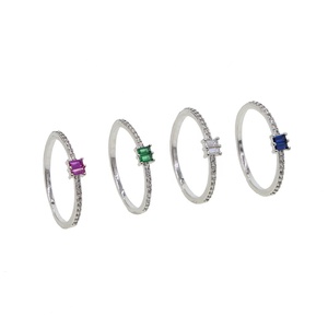 โปรโมชั่นบางวง4<span class=keywords><strong>ส</strong></span>ีสี่เหลี่ยม Cz ละเอียดอ่อนแต่งงานหมั้นวงแหวนแฟชั่นสำหรับผู้หญิงเครื่องประดับ - Product Image 1