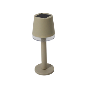 Lámpara <span class=keywords><strong>Solar</strong></span> Moderna para Jardín con Decoración de Anillo de Cristal y Poste de Plástico Beige para Iluminación de Caminos y Paisajes Exteriores - Product Image 2