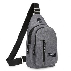 Bolsos Escolares de Nailon Antirrobo con Logotipo Personalizado de Diseño Moderno, Bolsos Cruzados de Pecho para Hombre con USB - Product Image 6