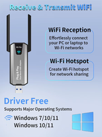 Adaptador WiFi 6 de 900Mbps, BT5.4, Plug and Play, para Juegos, Doble Banda, Externo, USB, Tarjeta de Red Inalámbrica, Adaptador USB WiFi