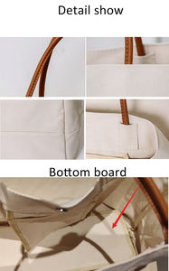 Borsa da Shopping personalizzabile di grande capacità in tela di Design coreano per donna portatile in borsa con Logo di nicchia - Product Image 2