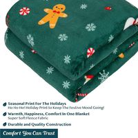 Couverture de jet de flanelle imprimée de pain d'épice de Noël de jet de cabane d'hiver chaude en peluche douce