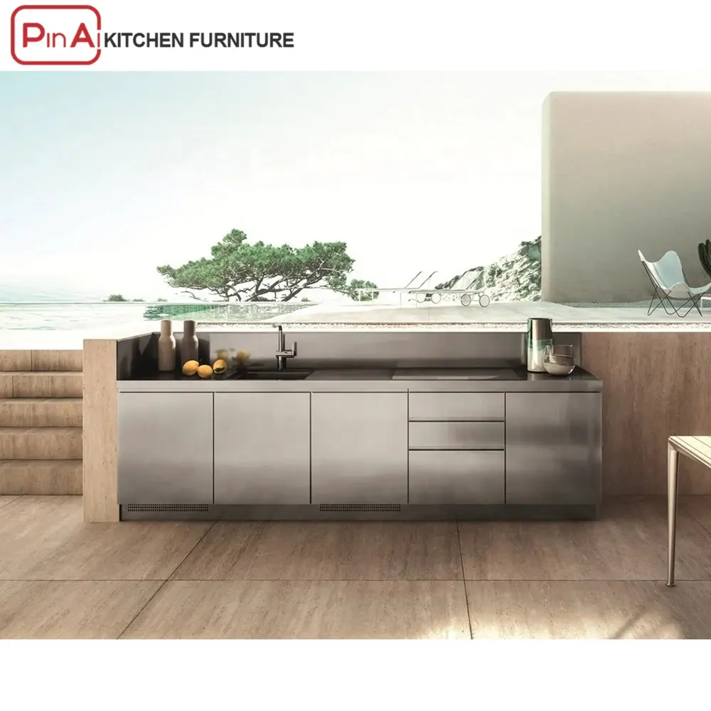 Pinai Commerciële Modern Design Outdoor Bbq Rvs Keuken Kasten