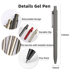 Logo personnalisé vente en gros de haute qualité de luxe multicolore métal rétractable couleur 0.5mm stylos gel ensemble avec boîte en papier - Product Image 2