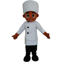 Costume de mascotte de chef personnalisable pour adultes, déguisement de performance taille humaine, tenue d'Halloween en peluche unisexe