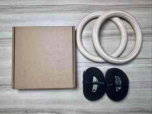 Anneaux de gymnastique en bois avec sangle réglable pour exercices de musculation - Product Image 5