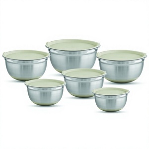 German <b>Bowl</b> With Rubber Base & Measuring Stainless Steel Top Sell India Style Rice <b>Bowl</b> Double Layer <b>Metal</b> <b>Bowl</b> With Lid - Product Image 1