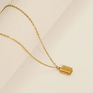 สร้อยคอจี้สแตนเลสสตีล 316L ชุบทอง 14k 18k ดีไซน์สวยงาม พร้อมจี้พระคัมภีร์ สำหรับผู้หญิงและผู้ชาย - Product Image 5