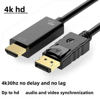 Cable Adaptador DP 4K de 1.8m Macho-Macho con Revestimiento de PVC y Trenzado, Chip Dedicado Anti-Interferencia, Sincronización de Audio y Video