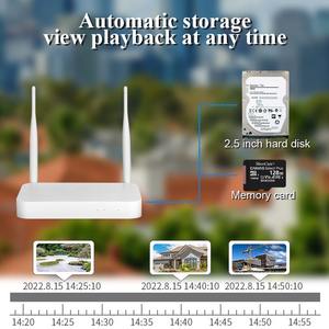 Sistema de Seguridad para el Hogar, 8 Canales, 4MP, Inalámbrico, Wifi, IP65, Impermeable, Kit de Cámara CCTV NVR, Cámara de Red de Seguridad - Product Image 6