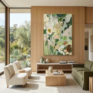 Floral Textured Oil <b>Painting</b> Modern Wall Art Canvas Original Hand Painted Artwork <b>for</b> Living Room Office Home Decorative Arts - Product Image 2