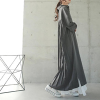 Robe chemise décontractée à manches longues boutonnée pour femme, robe longue plissée oversize, coupe ample, col classique, robes d'automne pour le travail
