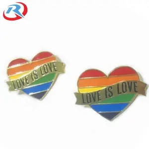 공장 제공 고품질 게이 프라이드 무지개 사랑 승리 LGBT 에나멜 금속 옷깃 핀 도매