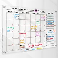 Calendario Escolar de Acrílico de 3mm de Grosor, Multipezas, Magnético para Refrigerador, Fácil de Instalar, Transparente, Venta al Por Mayor Directo de Fábrica en China