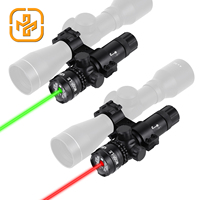 Lunette de visée tactique FOCUHUNTER avec laser rouge et vert, montage réglable, lampe torche compacte en aluminium, compatible universel, lumière de chasse noire