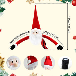 Decorazione Natalizia con Proiezione dell'Albero di Babbo Natale Barbuta, Statuetta di Uomo Anziano con Braccio Lungo e Abito di Pelliccia, Vendita Diretta del Produttore - Product Image 1