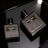 Flacon de parfum en verre transparent givré carré de luxe personnalisé avec couvercle magnétique 30ml 50ml 100ml avec boîte d'emballage