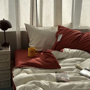 Parure de lit INS unie texturée froissée 200TC pour toutes saisons avec housse de <span class=keywords><strong>couette</strong></span>, taie d'oreiller et drap-housse – Collection Été 2026 – Livraison directe - Product Image 5