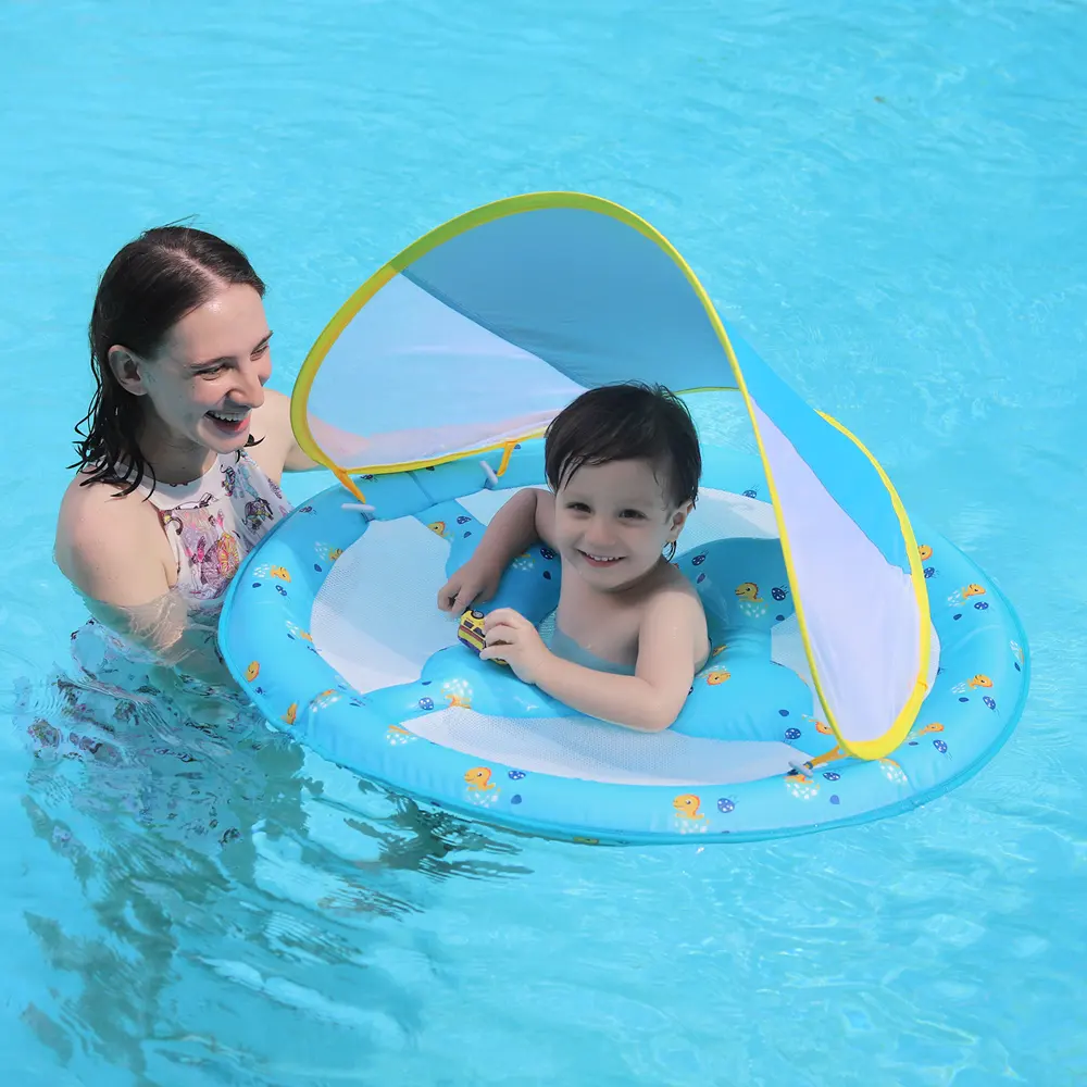 Swimobo Baby Pool galleggia personalizzazione protezione ambientale panno in pvc galleggiante sedile galleggiante per bambini nuoto gonfiabile con baldacchino