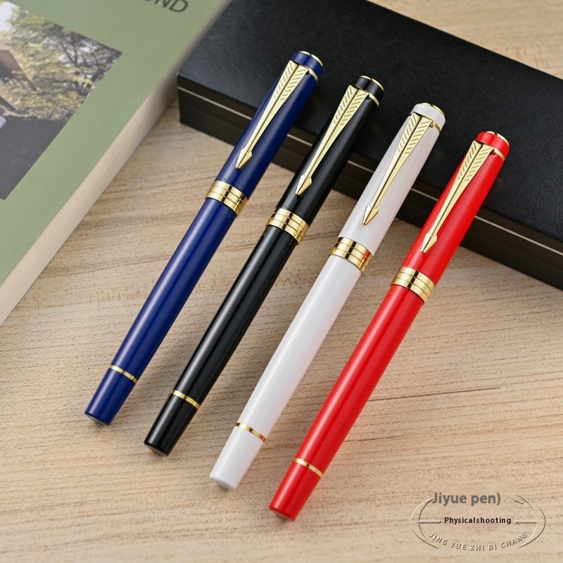 Orange Metal Twist Ballpoint Pen Business Multi-Color Signature Gel Pen 0.5 mm for Office Meetings Advertising Lettering Logo