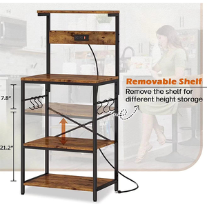 Étagère de rangement simple et peu coûteuse pour cuisine, armoire de cuisine, étagère pour four à <span class=keywords><strong>micro</strong></span>-ondes avec boîte de rangement en maille métallique - Product Image 3