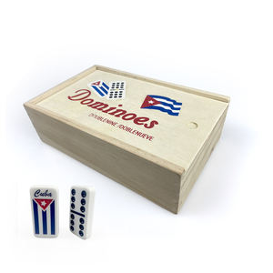 <span class=keywords><strong>Drapeau</strong></span> cubain gravé Double 9 neuf <span class=keywords><strong>dominos</strong></span> ensemble boîte en bois personnalisée avec clous enfants adultes jeu de puzzle <span class=keywords><strong>dominos</strong></span> - Product Image 2