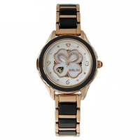 Montre mécanique automatique pour femme, bracelet en céramique, cadran squelette trèfle à quatre feuilles, étanche, cadeau d'anniversaire