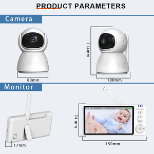Caméra sans fil PTZ intelligente de 5 pouces, image HD 720P claire, vision nocturne infrarouge, 8 berceuses, interphone bidirectionnel, babyphone - Product Image 3