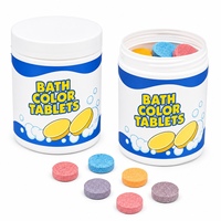 Tablettes de bain effervescentes rondes multicolores dans un bocal à large ouverture, OEM, étiquette privée, vente en gros