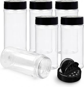 Frascos de Plástico PET Transparente Ecológicos de 16oz al por Mayor para Especias de Cocina, Sal/Pimienta, con Tapa Personalizada, Aptos para Congelador - Product Image 1