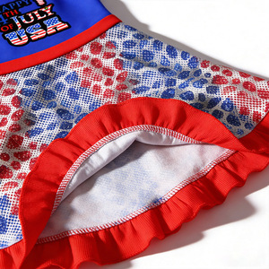 Vestido de Verano 2026 para Niñas, Estilo American Girl, Azul y Rojo, Ropa de Nailon Estampada, Traje para el Día de la Independencia, 4 de Julio - Product Image 3