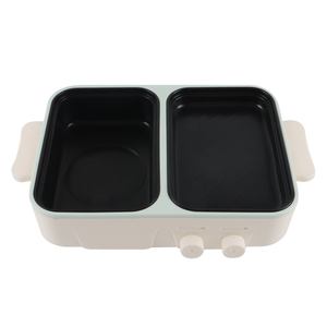 Grill électrique et marmite 2-en-1 mini 1L 600W+700W avec contrôle de température séparé, style coréen - Product Image 2