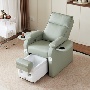 A Adjustable Leather <b>Electric</b> <b>Reclining</b> Massaging Manicure Pedicure <b>Chair</b> Pipeless Tub Black China Nail Salon Foot Spa Furniture - Product Image 4