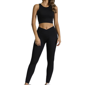 Ensemble de yoga 2 pièces respirant en <span class=keywords><strong>satin</strong></span> tie-dye avec détails perforés, tenue de fitness ultra-légère pour la course, extensible dans les quatre sens - Product Image 2