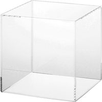 Boîte de présentation moderne en acrylique à un côté ouvert, polyvalente, transparente, carrée, pour le stockage de marchandises et la plateforme de présentation de produits en vente au détail