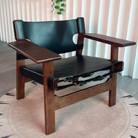 Fauteuil de salle à manger moderne et contemporain en cuir de selle naturel capitonné de haute qualité, confortable, pour salon et hôtel