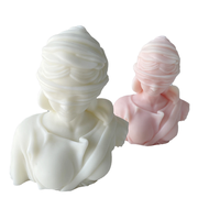 Déesse romaine grecque Justice buste Silicone moules résine Art Sculpture cire outil bougie gâteau aveugle dame Justice Statue moule époxy