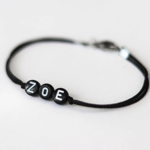 Braccialetto Personalizzato con Nome o Iniziali su Corda Nera, Regalo per <span class=keywords><strong>Uomo</strong></span> - Product Image 4