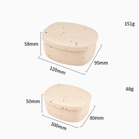 Ensemble de 3 boîtes à lunch portables en silicone, boîte à bento empilable 2 en 1 pour aliments chauds, pour la cuisine