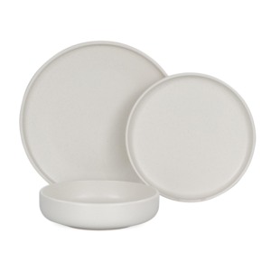 Set di 18 piatti bianchi Skandik Pepper, stoviglie rotonde per servire - Product Image 1