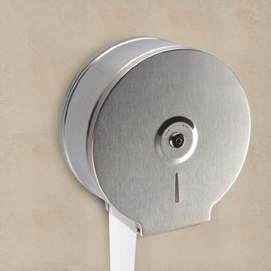Dispensador de rollo de papel higiénico de acero inoxidable 304 moderno, soporte para caja de pañuelos de baño montado en la pared con acabado de níquel para hoteles - Product Image 1