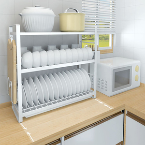 Escurridor de vajilla de 3 niveles, escurridor de vajilla de acero inoxidable, organizador de cocina - Product Image 3