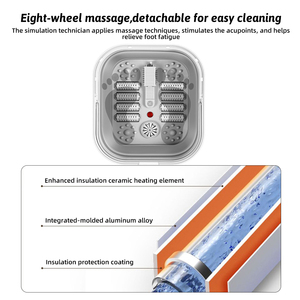 Portable <strong>Foot</strong> Spa Massage Tub Device Soaking Bucket Electric Heating Foldable <strong>Foot</strong> Bath <strong>Massager</strong> Roller Machine - Product Image 2
