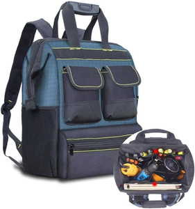 Manufacturer Large Capacity Multi-Functional Double Shoulder <b>Tool</b> <b>Backpack</b> Canvas Electrician Bag Special Purpose Case - Product Image 3