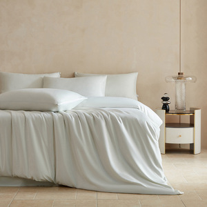 Parure <span class=keywords><strong>de</strong></span> lit 4 pièces en fibre <span class=keywords><strong>de</strong></span> bambou 60S, couleur unie, écologique, antibactérienne, douce pour la peau, respirante, <span class=keywords><strong>housse</strong></span> <span class=keywords><strong>de</strong></span> <span class=keywords><strong>couette</strong></span>, drap <span class=keywords><strong>de</strong></span> lit - Product Image 4