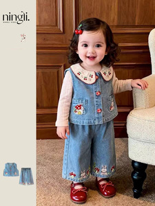 Conjunto de Dos Piezas de Mezclilla para Niñas, Ropa de Primavera 2026 Moderna y Elegante, Traje de Viaje para Bebés - Product Image 2