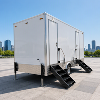 Remorque de toilettes ADA portable de qualité supérieure, 2 pièces, avec lavabo, pour concerts en plein air et rassemblements publics